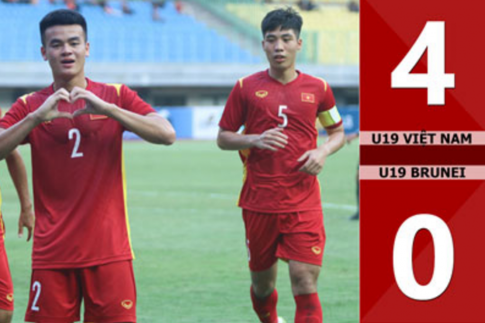 Video: 4 bàn thắng U19 Việt Nam vào lưới U19 Brunei